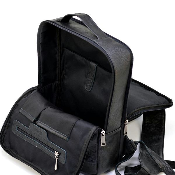 Кожаный мужской рюкзак черный TARWA GA-7287-3md на два отдела GA-7287-3md фото