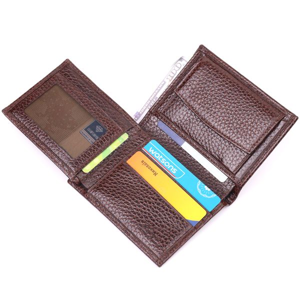 Чоловічий гаманець без застібки з натуральної шкіри KARYA 21365 Коричневий 21365 фото