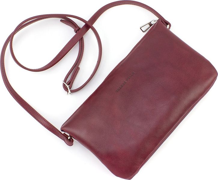 Шкіряна жіноча сумочка-клатч кольору марсала Grande Pelle 70566101 70566101 фото