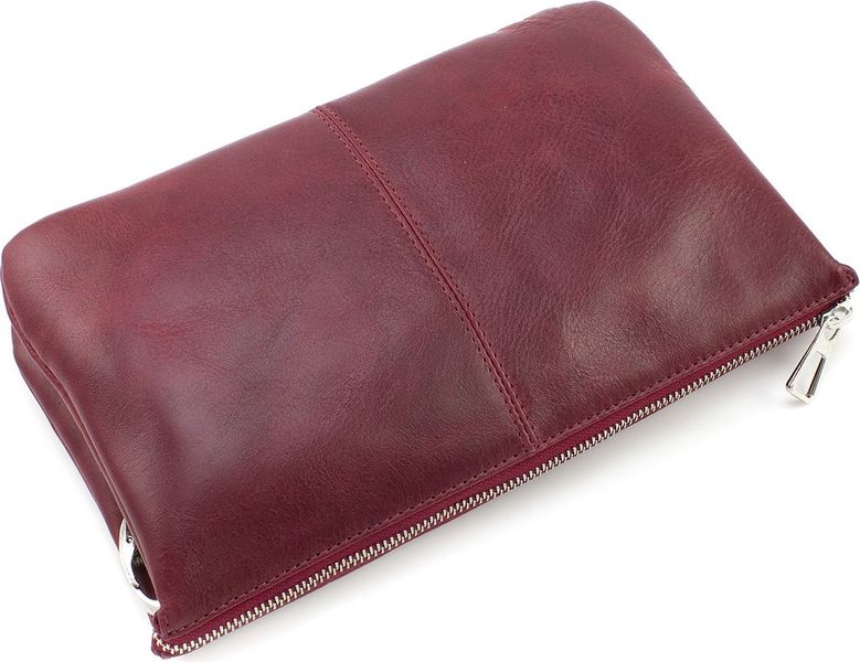 Шкіряна жіноча сумочка-клатч кольору марсала Grande Pelle 70566101 70566101 фото