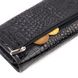 Стильний жіночий гаманець з лакованої натуральної шкіри з тисненням під крокодила CANPELLINI 21707 Чорний 21707 фото 5