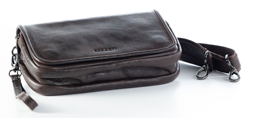 Коричневый кожаный вместительный мужской клатч сумка на плечо REK-215-Vac brown REK-215-Vac brown фото