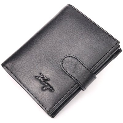 Невеликий чоловічий гаманець із натуральної шкіри KARYA 21040 Чорний 21040 фото