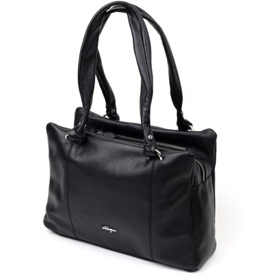 Практичная женская сумка с ручками KARYA 20890 кожаная Черный 20890 фото