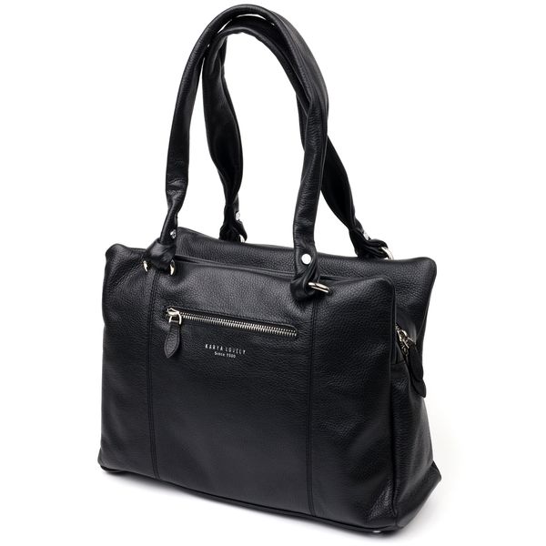 Практична сумка жіноча з ручками KARYA 20890 шкіряна Чорний 20890 фото