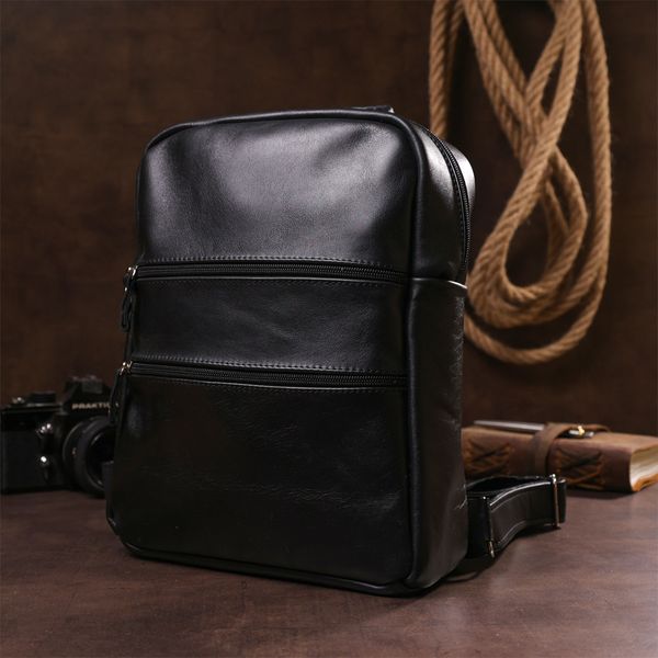 Рюкзак жіночий SHVIGEL 15304 шкіряний Чорний 15304 фото
