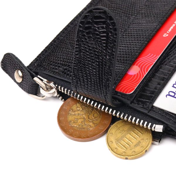Відмінний чоловічий горизонтальний гаманець із натуральної фактурної шкіри CANPELLINI 21506 Чорний 21506 фото