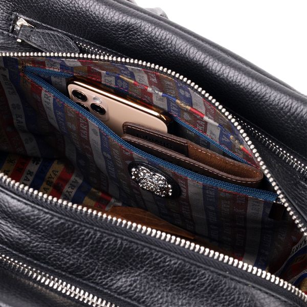 Практична сумка жіноча з ручками KARYA 20890 шкіряна Чорний 20890 фото