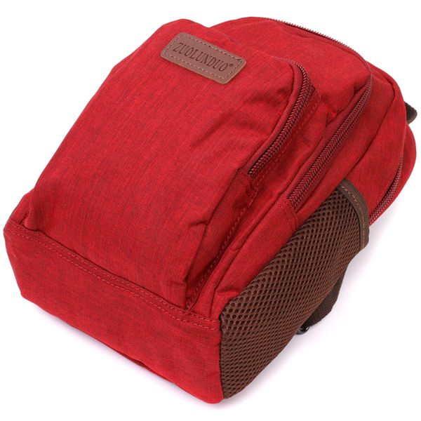 Компактный рюкзак из полиэстера с большим количеством карманов Vintage 22144 Бордовый 56780 фото