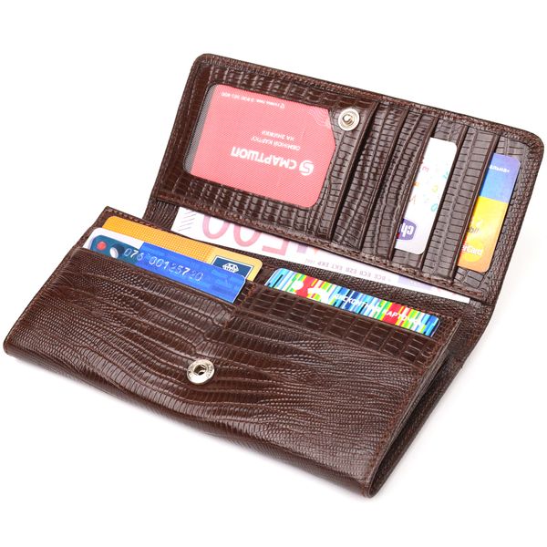 Стильний гаманець для жінок з натуральної фактурної шкіри CANPELLINI 21607 Коричневий 21607 фото