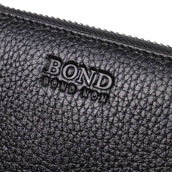 Чудовий жіночий гаманець із натуральної зернистої шкіри BOND 22053 Чорний 22053 фото