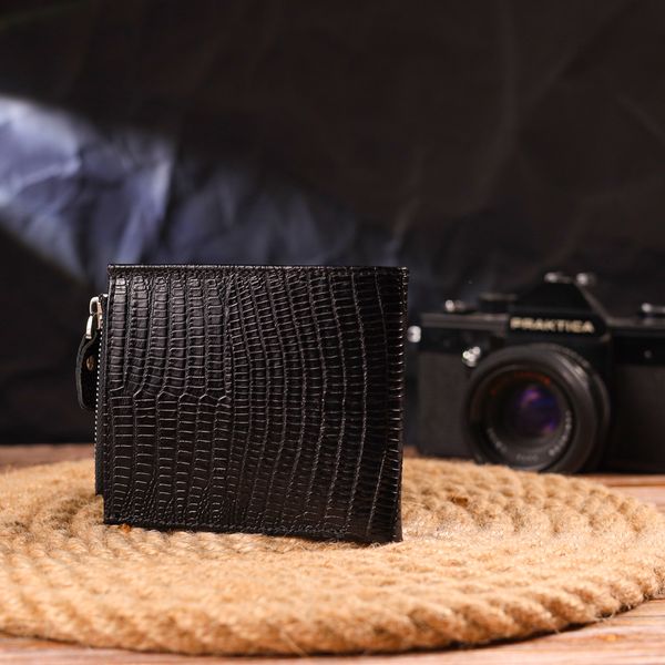 Відмінний чоловічий горизонтальний гаманець із натуральної фактурної шкіри CANPELLINI 21506 Чорний 21506 фото