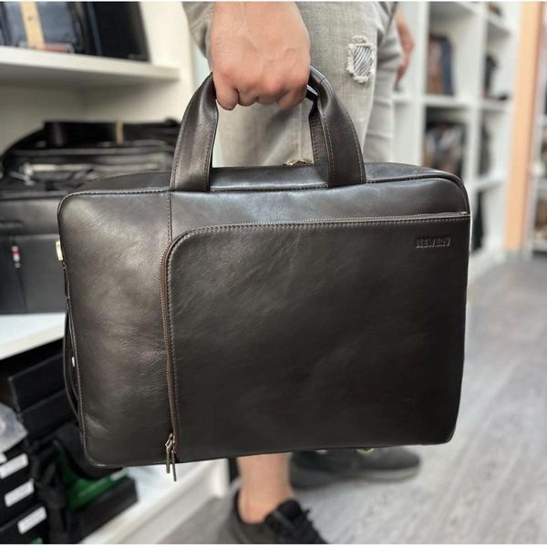 Чоловіча шкіряна сумка-рюкзак Newery N3830GC коричнева N3830GC фото