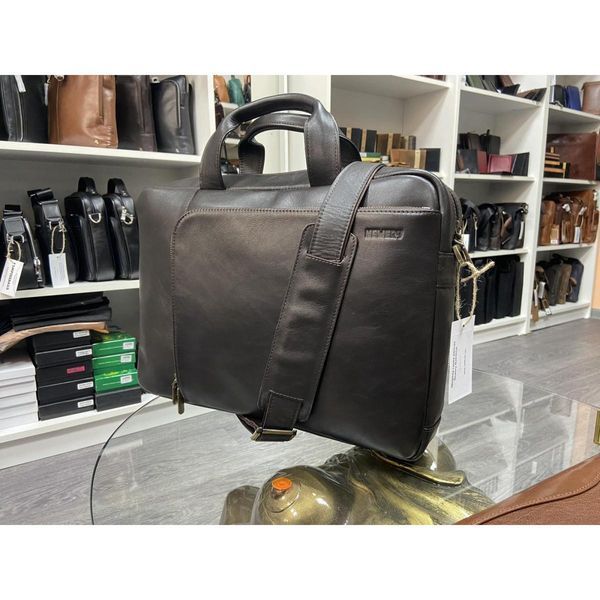 Чоловіча шкіряна сумка-рюкзак Newery N3830GC коричнева N3830GC фото