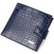 Стильний чоловічий гаманець горизонтального формату з натуральної шкіри з тисненням під крокодила CANPELLINI 21758 Синій 21758 фото 1