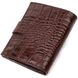Фактурний чоловічий вертикальний гаманець із натуральної шкіри з тисненням під крокодила BOND 22003 Коричневий 22003 фото 2