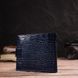 Стильний чоловічий гаманець горизонтального формату з натуральної шкіри з тисненням під крокодила CANPELLINI 21758 Синій 21758 фото 7