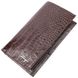 Надійний вертикальний гаманець із натуральної шкіри з тисненням під крокодила KARYA 21140 Коричневий 21140 фото 1