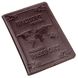 Шкіряна обкладинка на паспорт з картою і рамкою SHVIGEL 13983 Коричнева 13983 фото 1