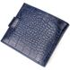 Стильний чоловічий гаманець горизонтального формату з натуральної шкіри з тисненням під крокодила CANPELLINI 21758 Синій 21758 фото 2