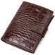 Фактурний чоловічий вертикальний гаманець із натуральної шкіри з тисненням під крокодила BOND 22003 Коричневий 22003 фото 1