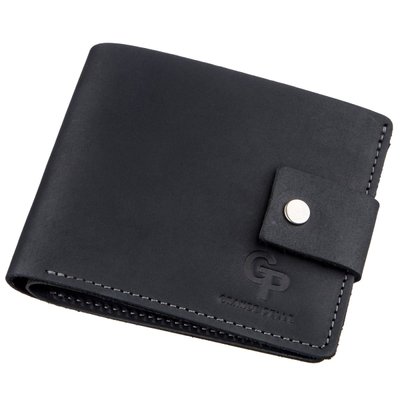 Компактное мужское портмоне в винтажном стиле GRANDE PELLE 11228 Черное 11228 фото