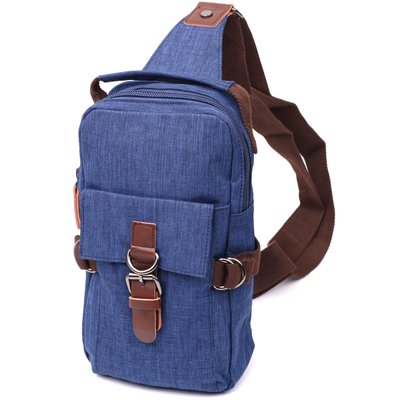 Интересная плечевая сумка для мужчин из плотного текстиля Vintage 22190 Синий 56825 фото