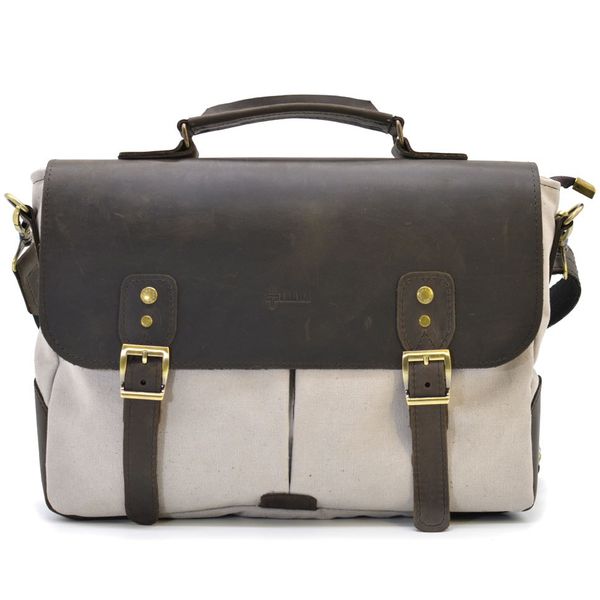 Чоловіча сумка-портфель із канвас та шкіри RGj-3960-3md TARWA RGj-3960-3md фото
