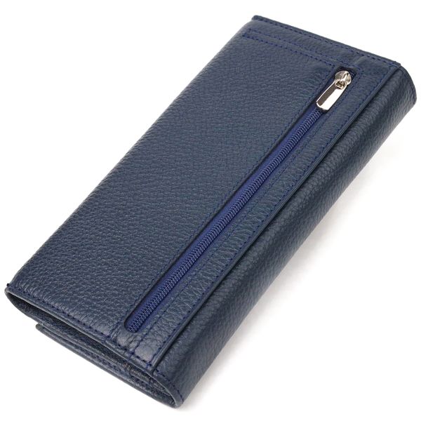 Практичний жіночий гаманець із натуральної зернистої шкіри CANPELLINI 21659 Синій 21659 фото
