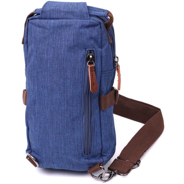 Цікава плечова сумка для чоловіків із щільного текстилю Vintage 22190 Синій 56825 фото