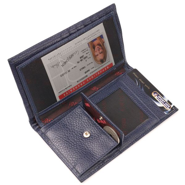 Вертикальний гаманець із натуральної шкіри KARYA 21141 Синій 21141 фото