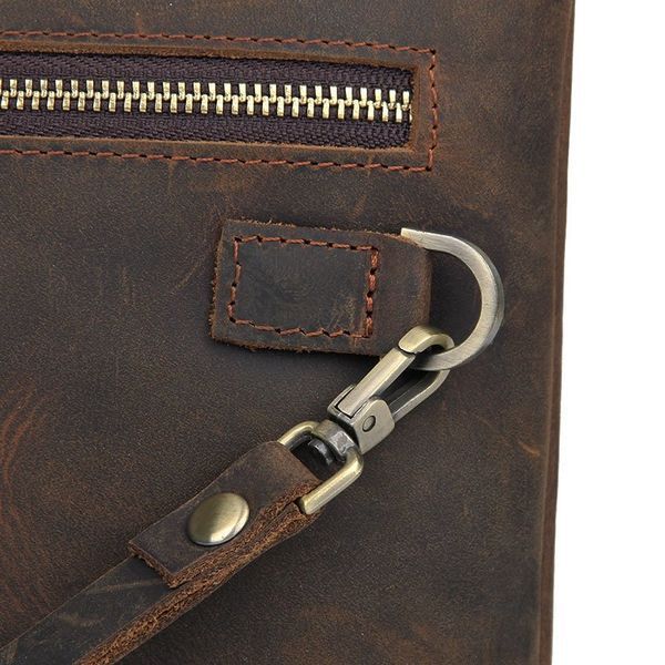 Красивая барсетка мужская в коже Crazy horse Vintage 14954 Коричневая 14954 фото