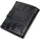 Чоловічий фактурний вертикальний гаманець із натуральної шкіри з тисненням під крокодила BOND 22004 Чорний 22004 фото 2