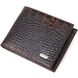 Фактурний чоловічий гаманець без застібки горизонтального формату з натуральної шкіри з тисненням під крокодила CANPELLINI 21759 Коричневий 21759 фото 1