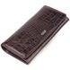 Місткий гаманець для жінок із натуральної фактурної шкіри з тисненням під крокодила CANPELLINI 21608 Коричневий 21608 фото 1