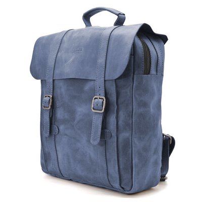 Сумка рюкзак для ноутбука з вінтажної шкіри TARWA RK-3420-3md синя RK-3420-3md фото