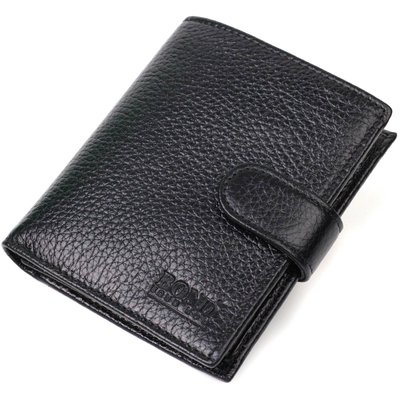Чоловічий компактний вертикальний гаманець із натуральної шкіри флотар BOND 22005 Чорний 22005 фото