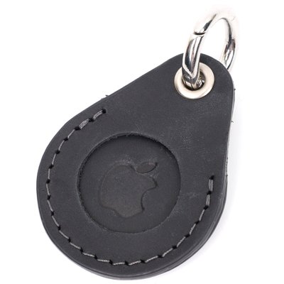 Кожаный брелок-держатель для Apple AirTag из винтажной кожи GRANDE PELLE 11614 Черный 56421 фото
