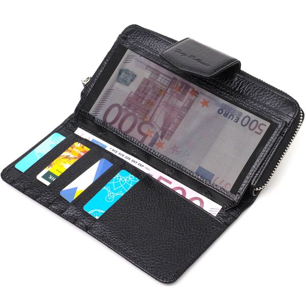 Шкіряний жіночий гаманець з блоком для карт та документів Tony Bellucci 21955 Чорний 21955 фото