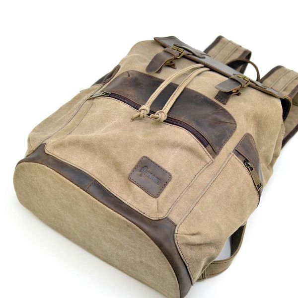 Місткий рюкзак з парусини canvas і шкіри RSc-0010-4lx від бренду TARWA RSc-0010-4lx фото
