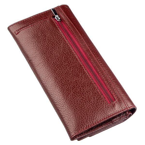 Жіночий гаманець з монетницьою на блискавки ST Leather 18956 Темно-червоний 18956 фото