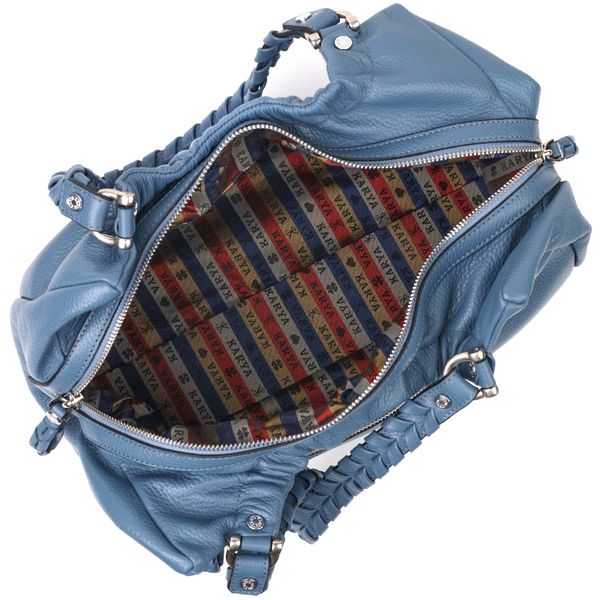 Незвичайна сумка жіноча з ручками KARYA 20842 шкіряна Синій 20842 фото