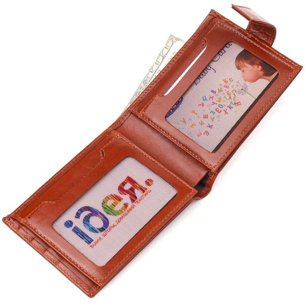 Компактний чоловічий гаманець із натуральної гладкої шкіри CANPELLINI 21508 Світло-коричневий 21508 фото