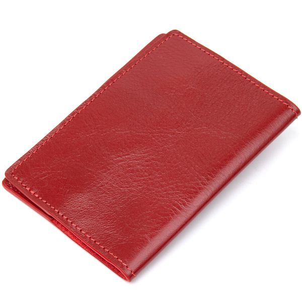 Красива шкіряна обкладинка на паспорт GRANDE PELLE 11480 Червоний 11480 фото