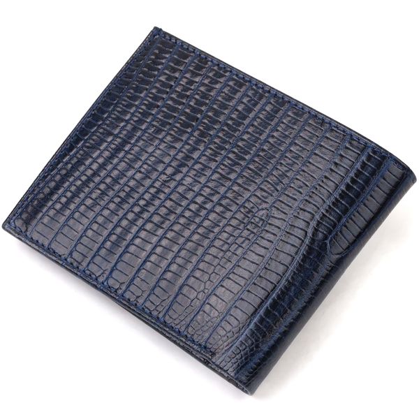 Фактурний стильний гаманець для чоловіків без застібки з натуральної шкіри горизонтального формату з тисненням CANPELLINI 21760 Синій 21760 фото