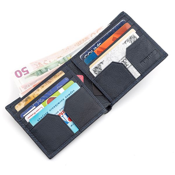 Чоловічий гаманець ST Leather 18303 (ST159) шкіряний Синій 18303 фото