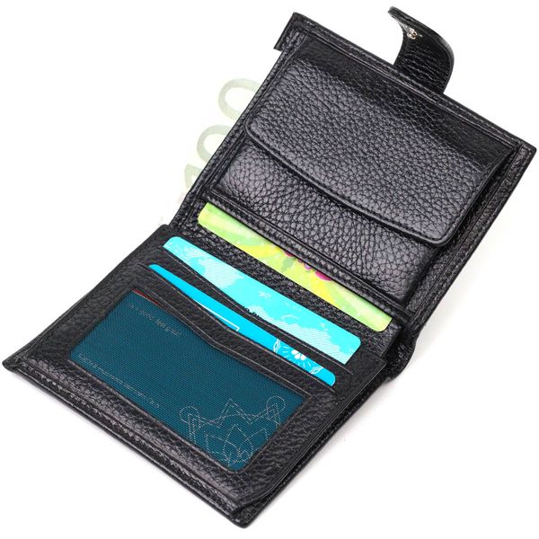 Чоловічий компактний вертикальний гаманець із натуральної шкіри флотар BOND 22005 Чорний 22005 фото