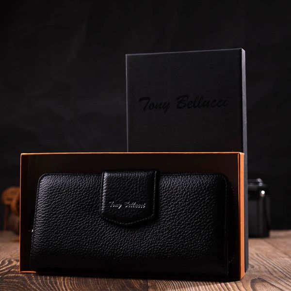 Кожаный женский кошелек с блоком для карт и документов Tony Bellucci 21955 Черный 21955 фото