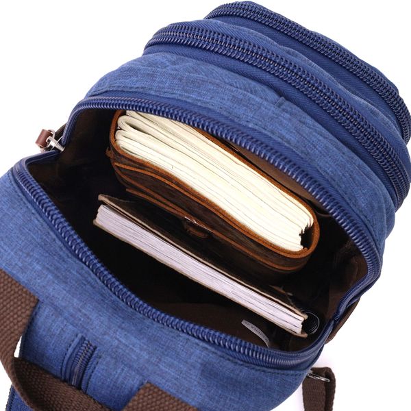 Надежный рюкзак из полиэстера с большим количеством карманов Vintage 22146 Синий 56782 фото