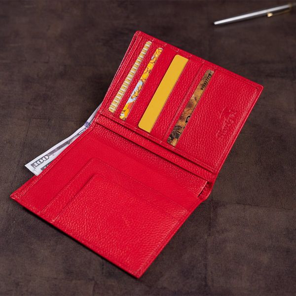 Кошелек SHVIGEL 13831 кожаный с отделениями для паспортов Красный 13831 фото
